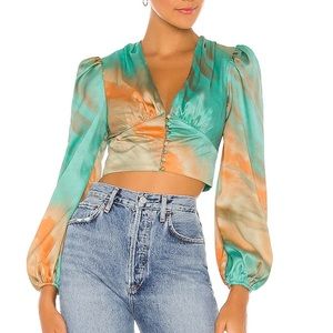 NWT Superdown Eleen Blouson Long Sleeve Top